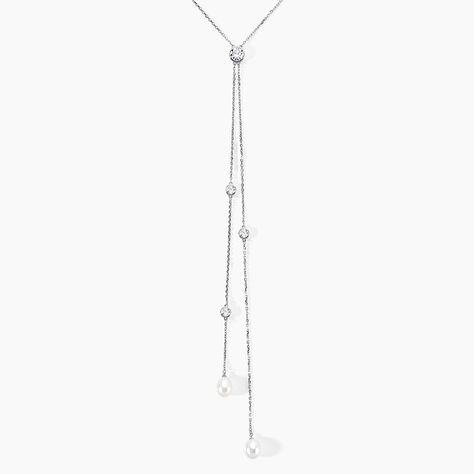 Collier De Dos Indigo Argent Perle De Culture Oxyde - Sautoirs Femme | Histoire d&rsquo;Or