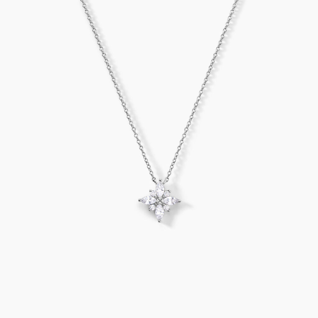 Collier Eclat Argent Blanc Oxyde De Zirconium - Colliers fantaisie Femme | Histoire d’Or