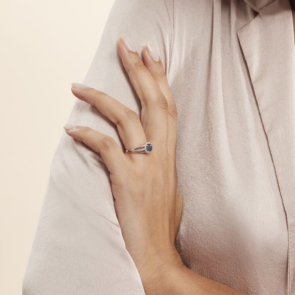 Bague Or Blanc Maeva Topaze Oxydes De Zirconium - Bagues solitaires Femme | Histoire d’Or