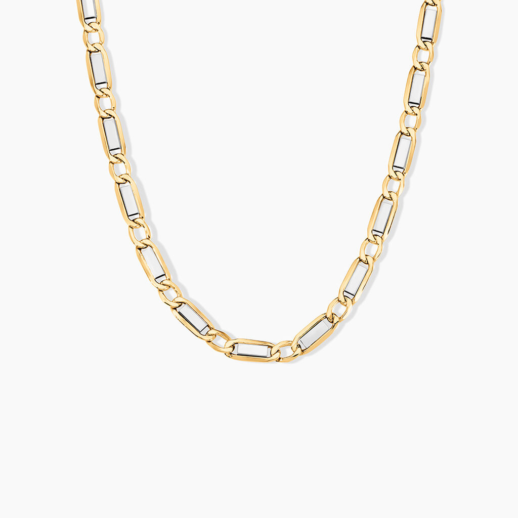Collier Danae Plaquette Or Bicolore - Chaines Homme | Histoire d&rsquo;Or