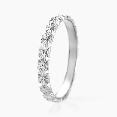 Alliance Fleur Diamantee Ruban Plat Or Blanc