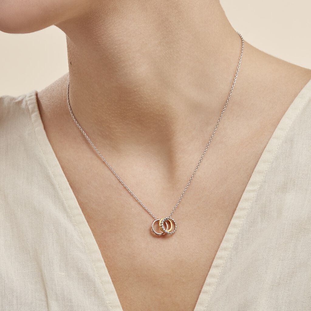 Collier Argent Tricolore Roderick - Colliers fantaisie Femme | Histoire d’Or