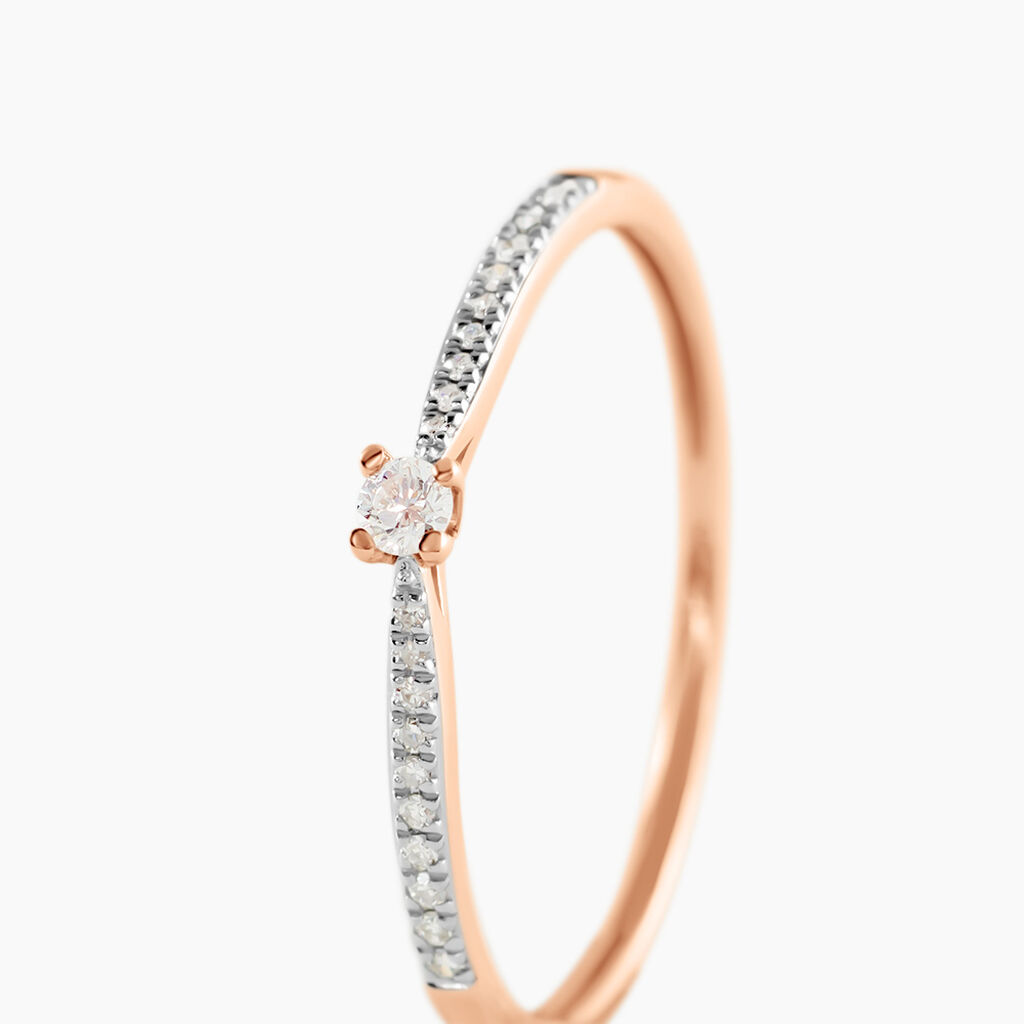 Bague Solitaire Hemera Or Rose Diamant - Bagues solitaires Femme | Histoire d&rsquo;Or