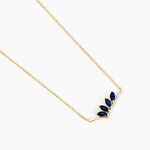 Collier Navette Or Jaune Saphir Diamant - Colliers Femme | Histoire d&rsquo;Or