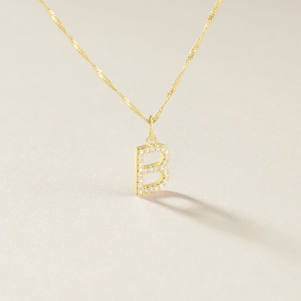 Pendentif Lettre B Or Jaune Oxyde - Pendentifs Famille | Histoire d&rsquo;Or
