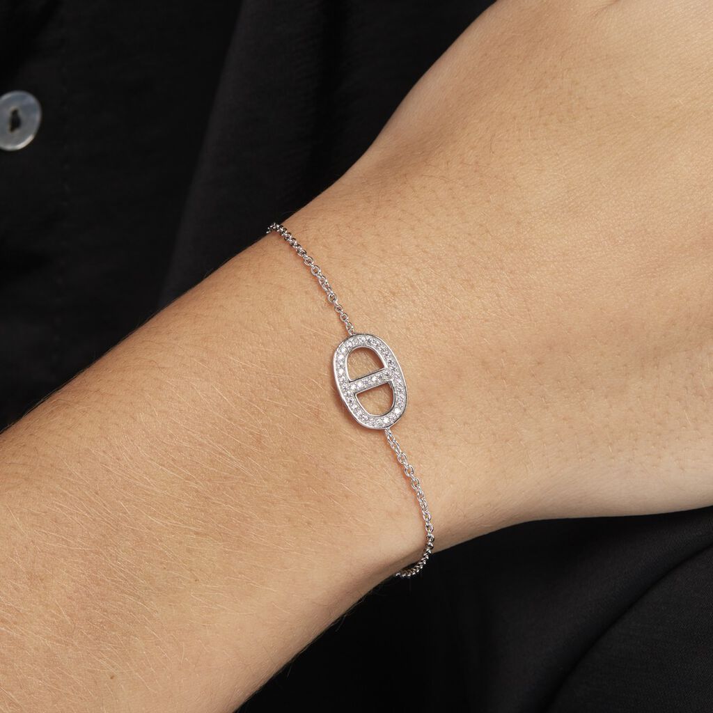 Bracelet Argent Blanc Caprina Oxydes De Zirconium - Bracelets Femme | Histoire d’Or