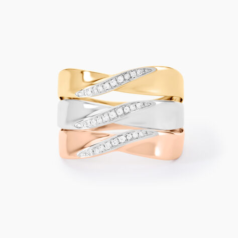 Bague Exauce Or Tricolore Diamant - Bagues avec pierre Femme | Histoire d&rsquo;Or