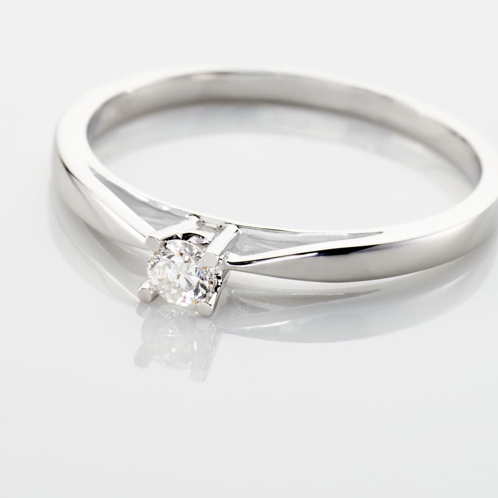 Bague Solitaire Celina Or Blanc Diamant - Bagues solitaires Femme | Histoire d’Or
