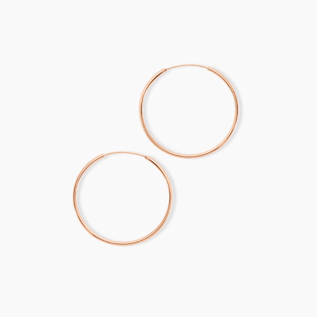 Creoles Argent Rose Olympia - Boucles d'oreilles cr&eacute;oles Femme | Histoire d&rsquo;Or