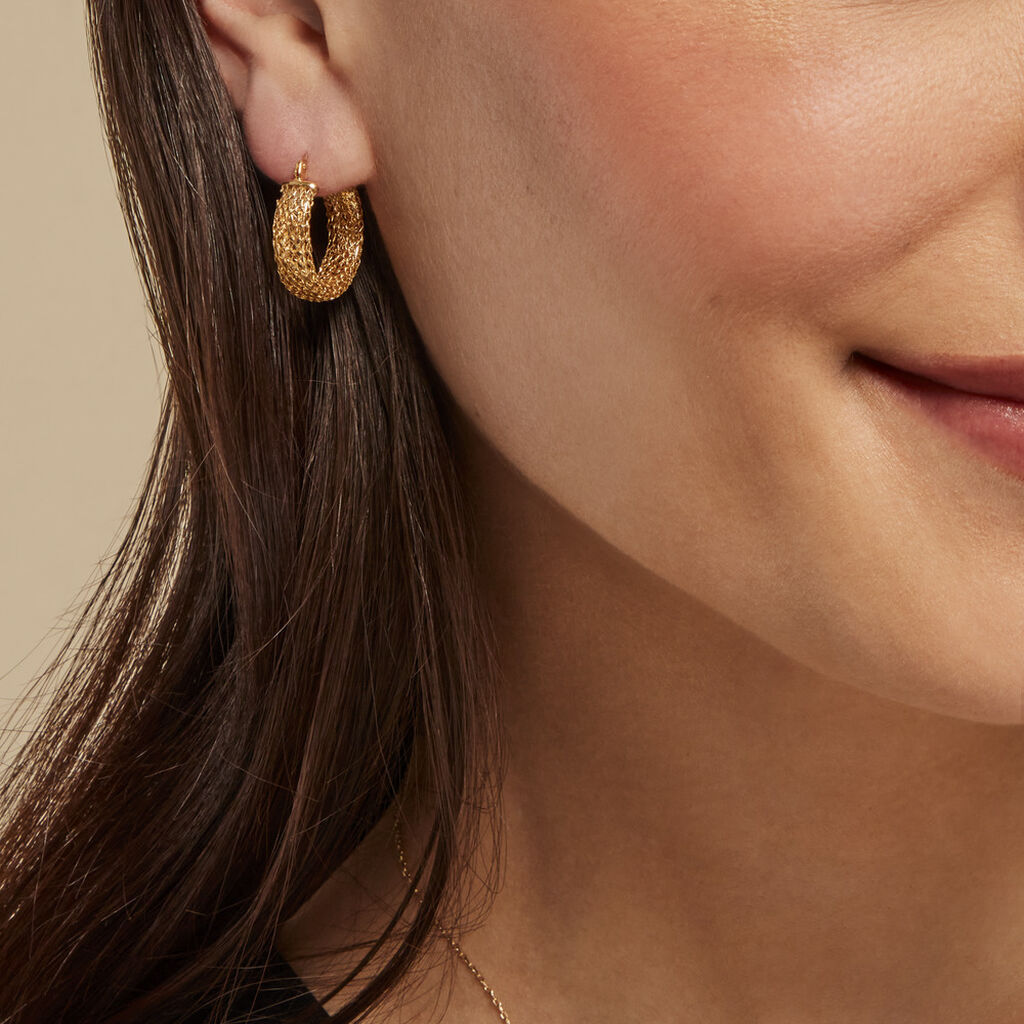 Créoles Leonius Or Jaune - Boucles d'oreilles créoles Femme | Histoire d’Or