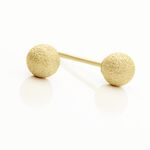 Boucles D'oreilles Puces Fidelia Boule Sablee Or Jaune - Clous d'oreilles Femme | Histoire d&rsquo;Or