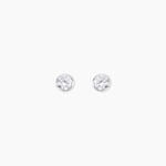 Boucles D'oreilles Puces Elda Serti Clos Or Blanc Oxyde De Zirconium - Clous d'oreilles Femme | Histoire d&rsquo;Or