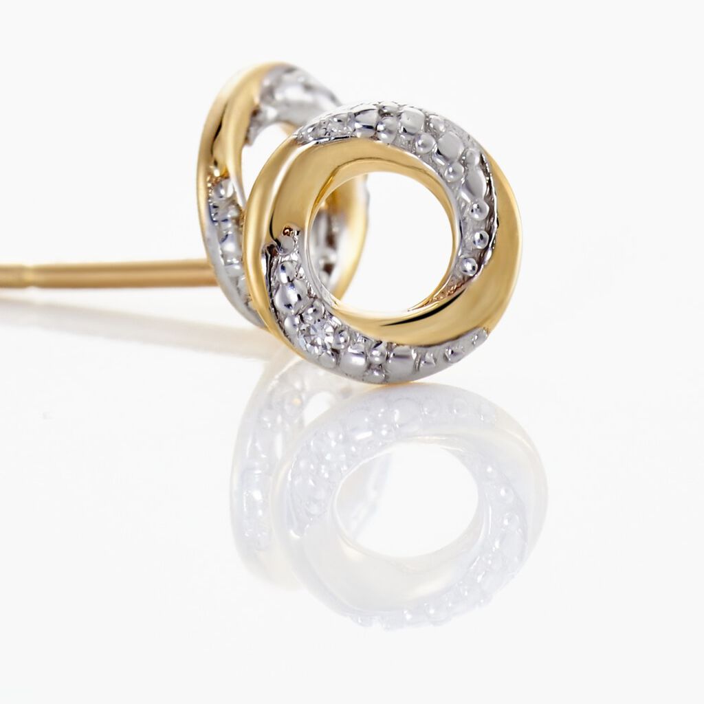 Boucles D'oreilles Puces Or Jaune Pamila Diamants - Clous d'oreilles Femme | Histoire d’Or
