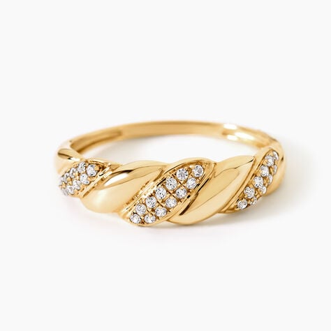 Bague Andriy Argent Dor&eacute; A L'Or 750/1000 Oxyde De Zirconium - Bagues avec pierre Femme | Histoire d&rsquo;Or