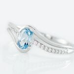 Bague Or Blanc Anja Topaze - Bagues solitaires Femme | Histoire d&rsquo;Or