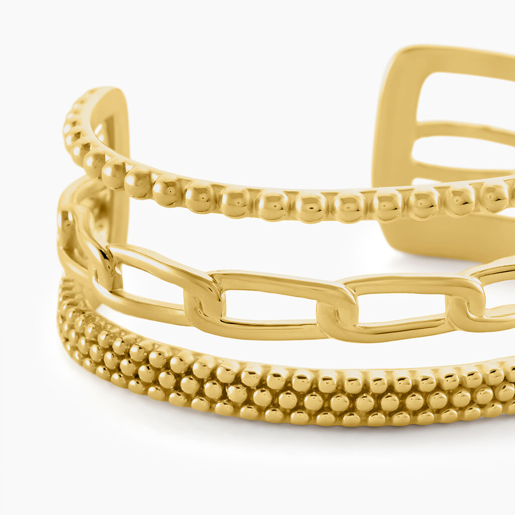 Bracelet Manchette Elain Acier Jaune - Bracelets manchettes Femme | Histoire d’Or