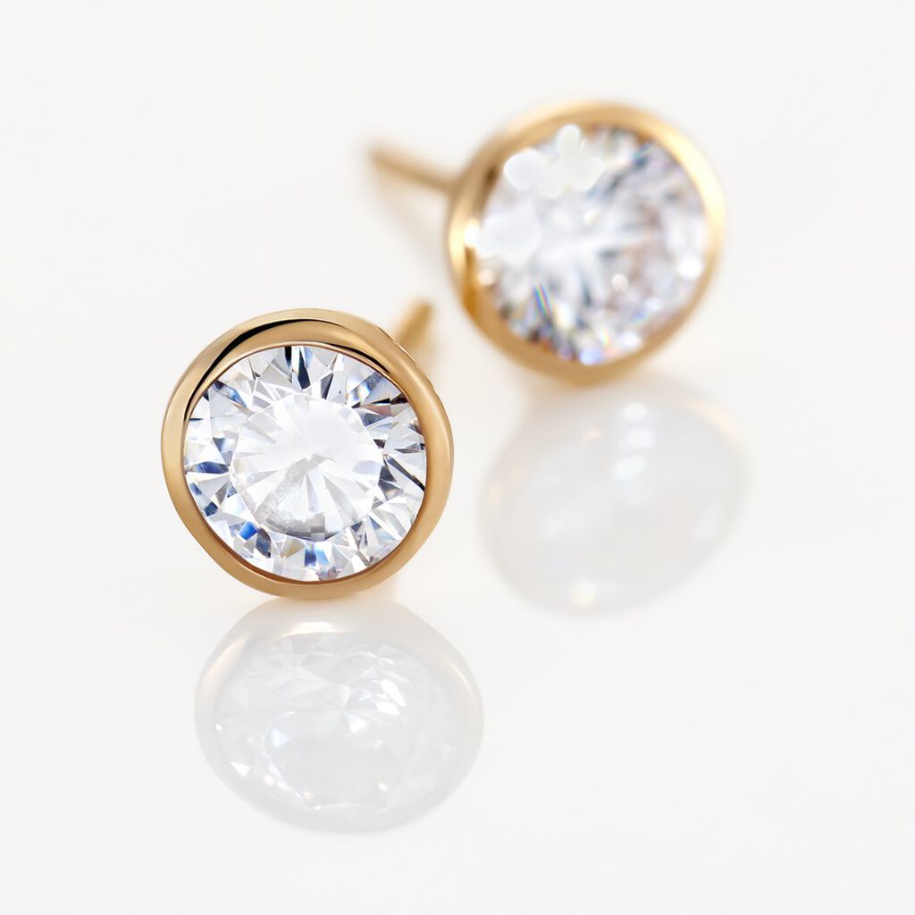 Boucles D'oreilles Puces Plaqué Or Jaune Niclaus Oxyde - Boucles d'oreilles fantaisie Femme | Histoire d’Or