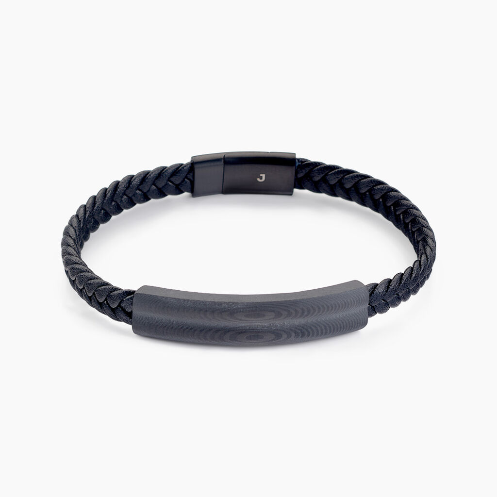 Bracelet Cuir De Vache Noir - Bracelets Cuir Homme | Histoire d&rsquo;Or