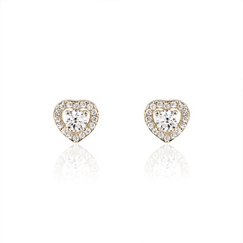 Boucles D'oreilles Puces Alais Plaqué Or Jaune Oxyde De Zirconium - Boucles d'oreilles fantaisie Femme | Histoire d’Or