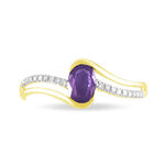 Bague Anja Or Jaune Amethyste Et Diamant - Bagues solitaires Femme | Histoire d&rsquo;Or