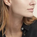 Cr&eacute;oles Argent Blanc Derren Oxydes De Zirconium - Boucles d'oreilles cr&eacute;oles Femme | Histoire d&rsquo;Or