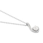Collier Vrille Accompagnee Or Blanc Diamant - Colliers Femme | Histoire d&rsquo;Or