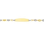 Bracelet Identit&eacute; Evin Maille Grain De Cafe Or Bicolore - Bracelets Communion Enfant | Histoire d&rsquo;Or