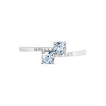 Bague Pollie Or Blanc Topaze Bleu Sky Oxyde De Zirconium - Bagues avec pierre Femme | Histoire d&rsquo;Or