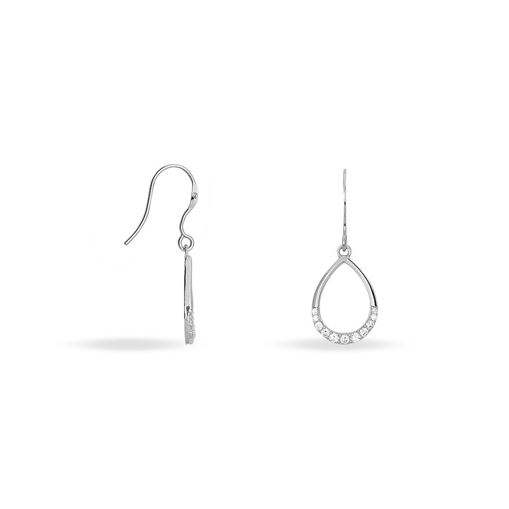 Boucles D'oreilles Pendantes Nicole Argent Blanc Oxyde De Zirconium - Boucles d'oreilles fantaisie Femme | Histoire d’Or