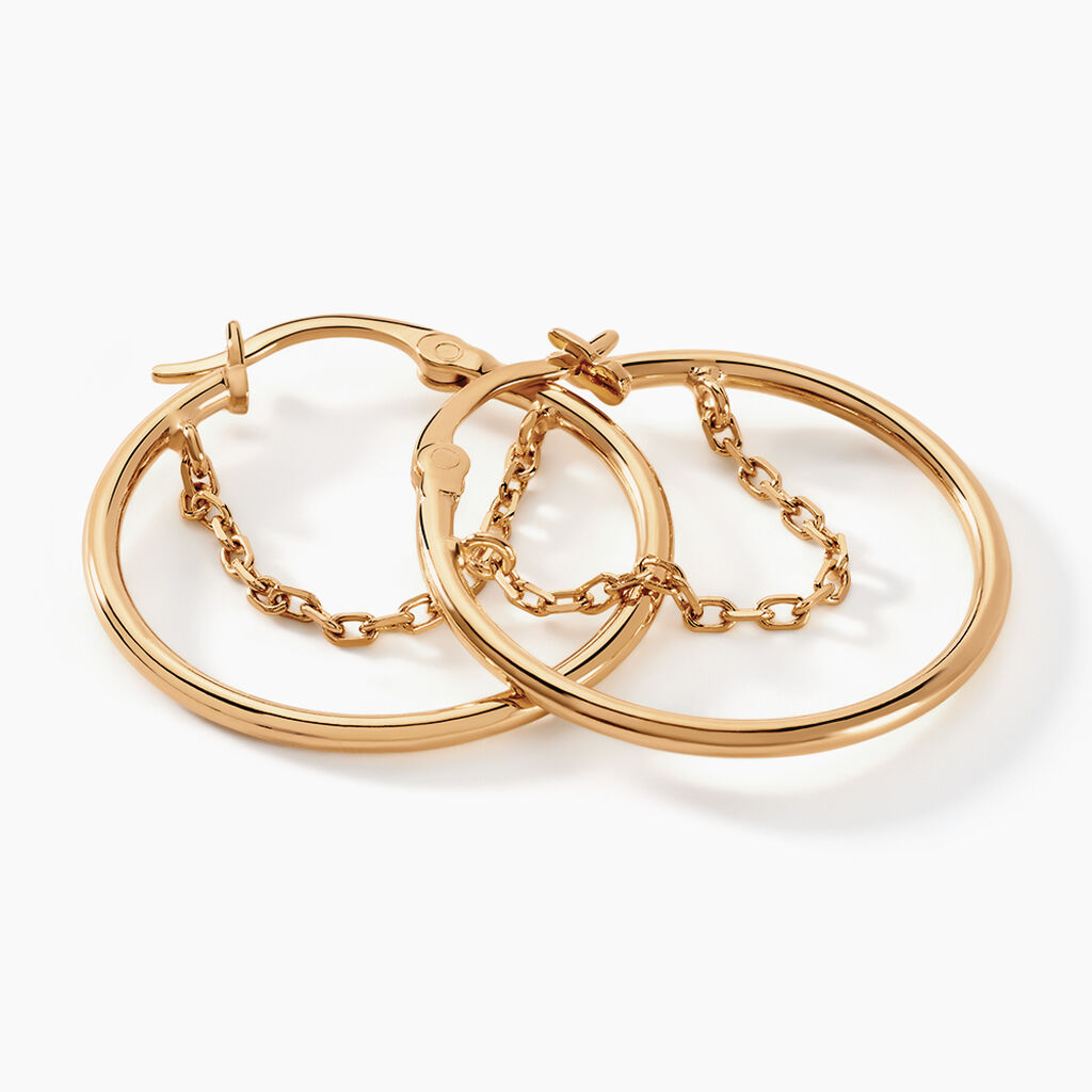 Créoles Omnia Plaqué Or Doré - Boucles d'oreilles créoles Femme | Histoire d’Or