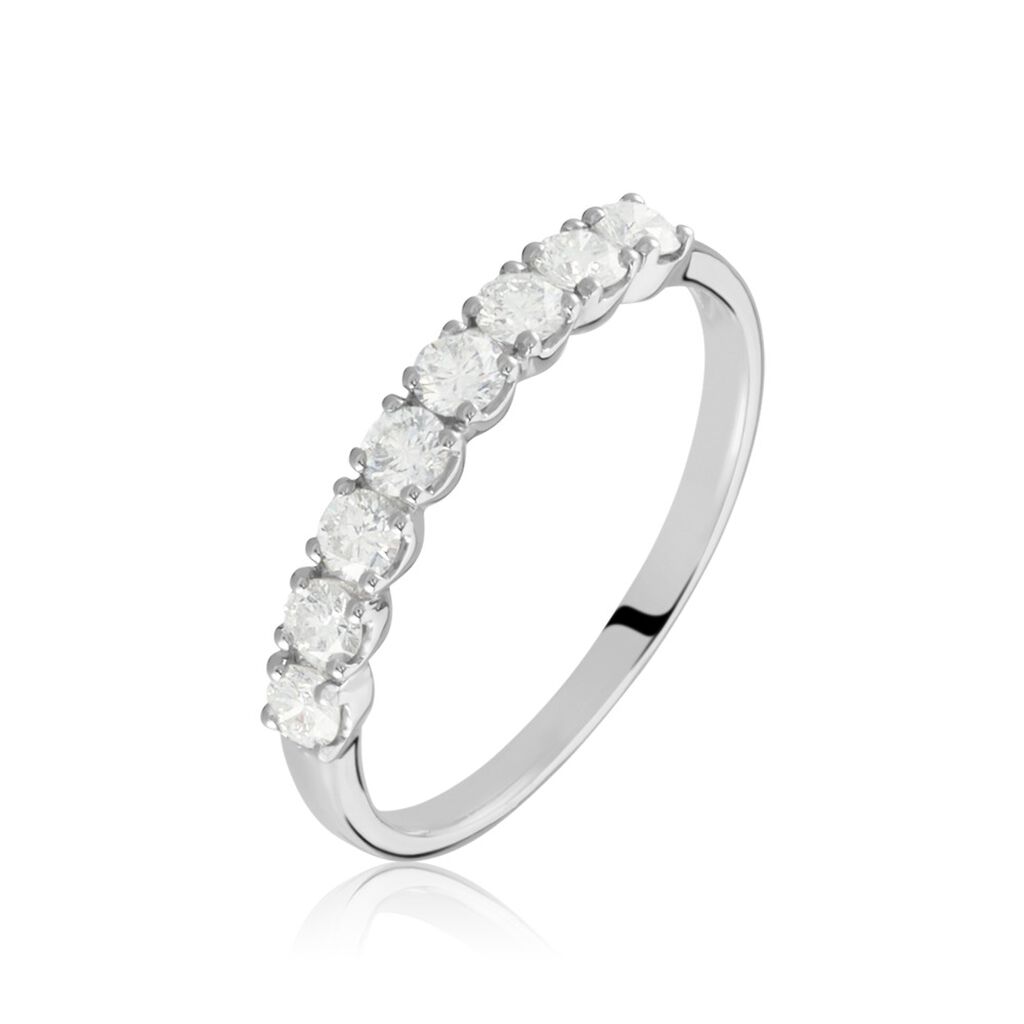 Demi Alliance Eloise Platine Blanc Diamant - Bijoux Femme | Histoire d&rsquo;Or