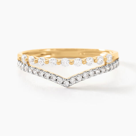 Bague Or Jaune Eclat D'etoile Oxyde De Zirconium - Bagues avec pierre Femme | Histoire d’Or