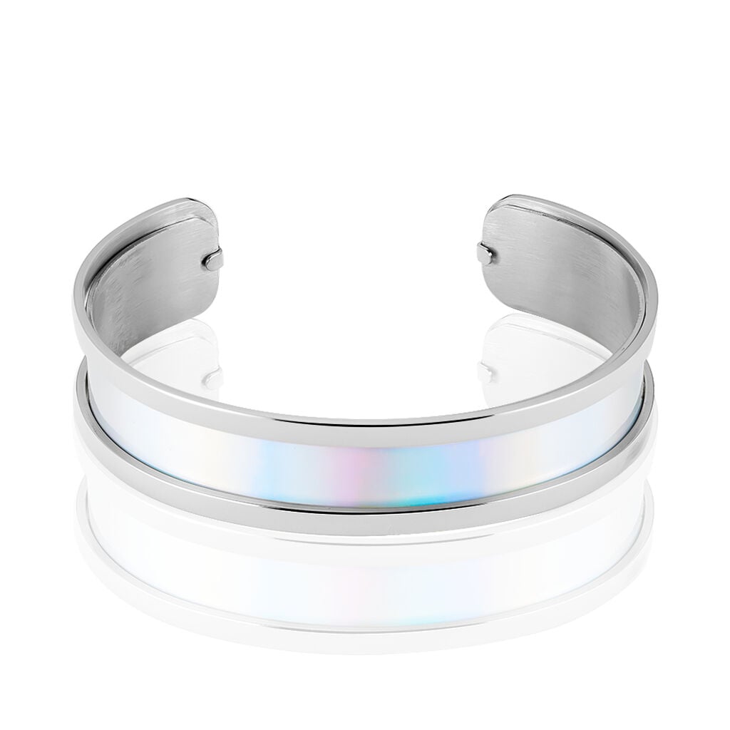 Bracelet Jonc Kayssi Acier Blanc - Bracelets joncs Femme | Histoire d&rsquo;Or
