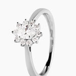 Bague Mysie Platine Blanc Diamant Synth&eacute;tique - Bagues solitaires Femme | Histoire d&rsquo;Or