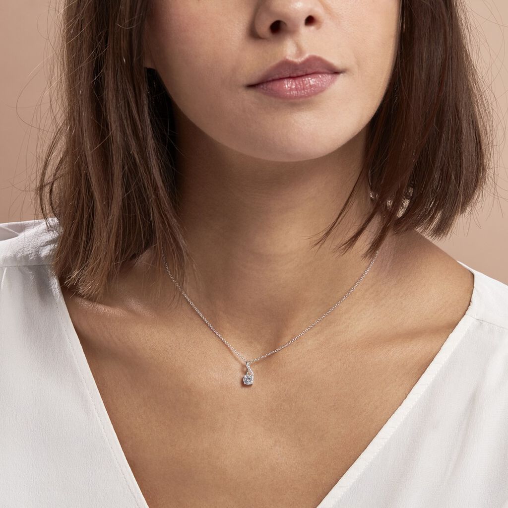 Collier Idylla Argent Blanc Oxyde De Zirconium - Colliers fantaisie Femme | Histoire d’Or