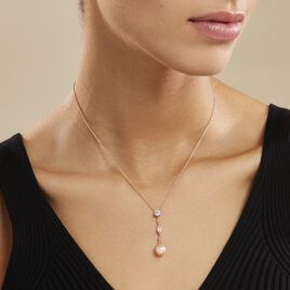 Collier Lynes Argent Rose Perle De Culture Et Oxyde De Zirconium - Colliers fantaisie Femme | Histoire d’Or