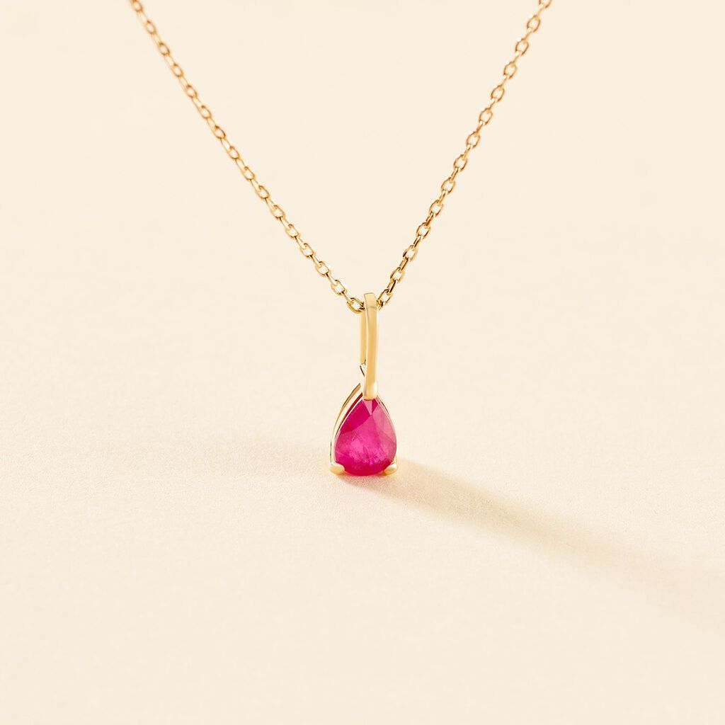 Collier Goutte Or Jaune Rubis - Colliers Femme | Histoire d’Or