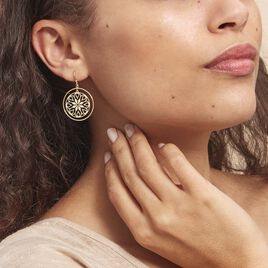 Boucles D'oreilles Pendantes Rosace Or Jaune - Boucles d'oreilles pendantes Femme | Histoire d’Or