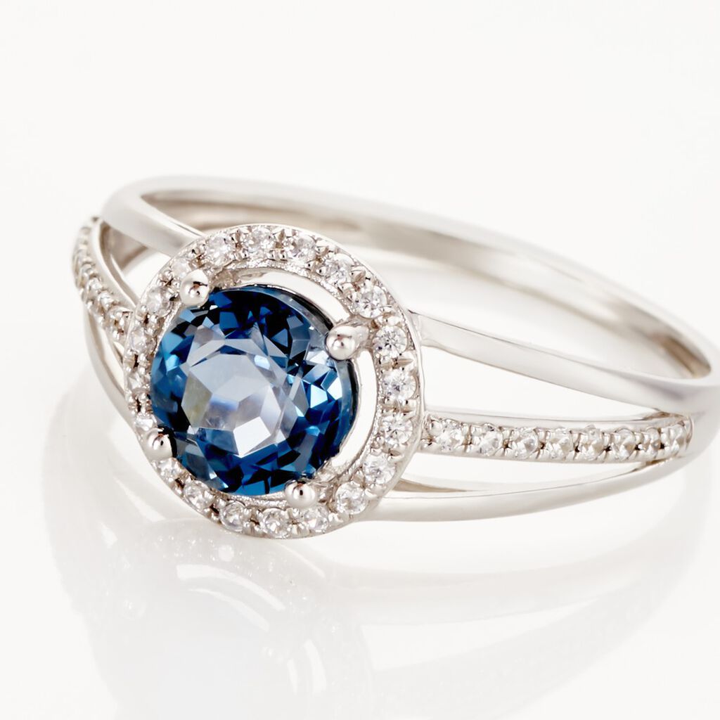 Bague Or Blanc Maeva Topaze Oxydes De Zirconium - Bagues solitaires Femme | Histoire d&rsquo;Or