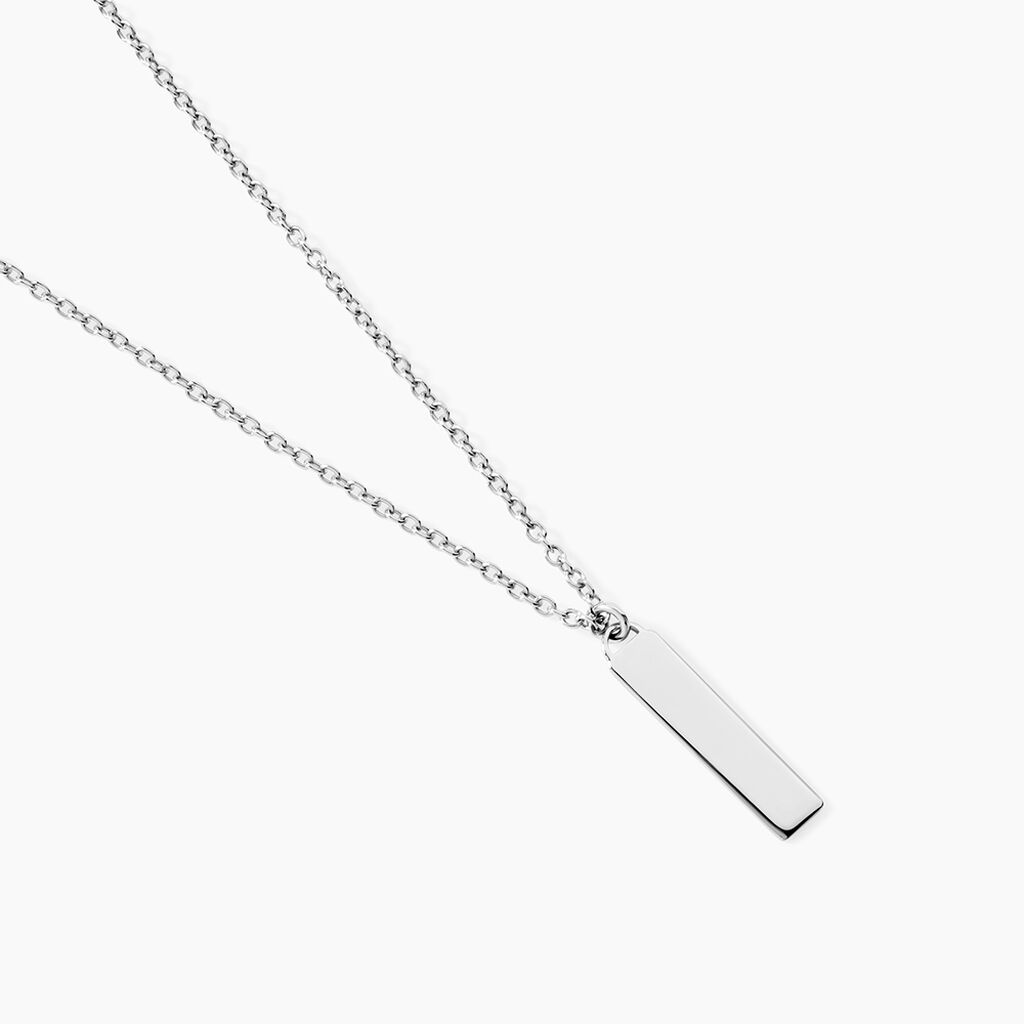Collier Messenger Argent Blanc - Bijoux sans pierre Homme | Histoire d&rsquo;Or