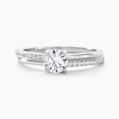Bague Solitaire Sade Argent Blanc Oxyde De Zirconium - Bagues solitaires Femme | Histoire d&rsquo;Or