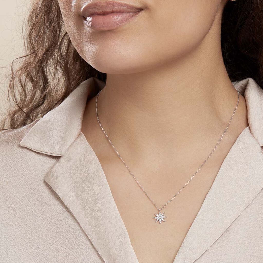 Collier Sarida Argent Blanc Oxyde De Zirconium - Colliers fantaisie Femme | Histoire d’Or