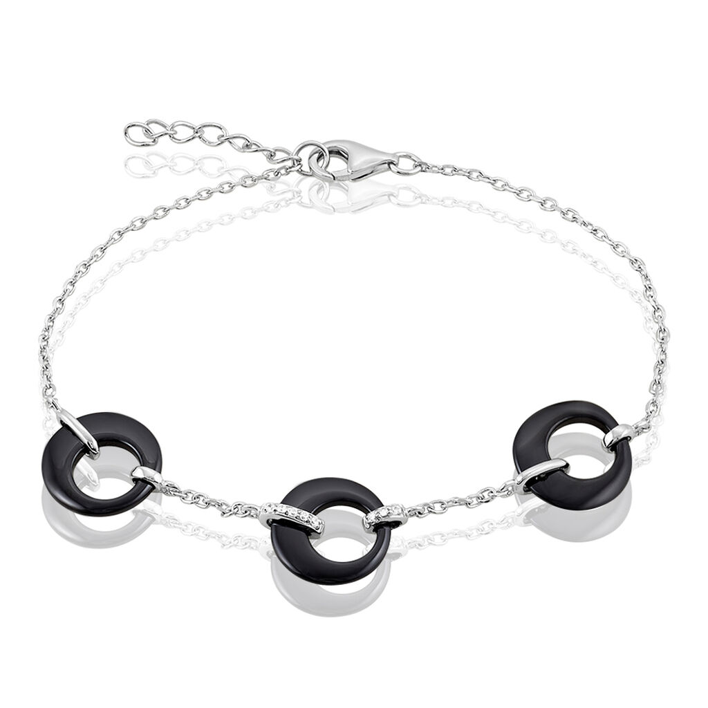 Bracelet Suzanne Argent Blanc Céramique Et Oxyde De Zirconium