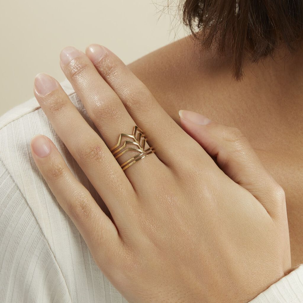 Bague Ajustable Adel Acier Doré - Bagues fantaisie Femme | Histoire d’Or