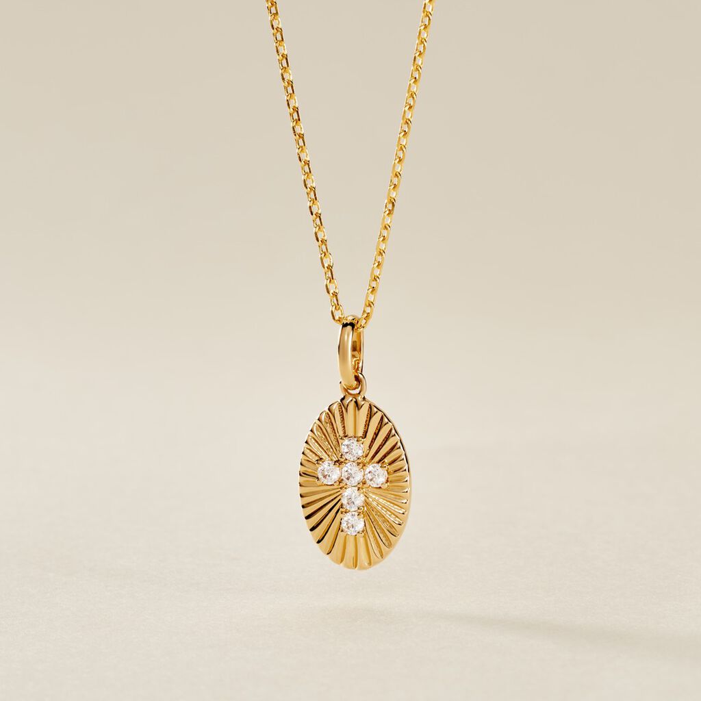 Collier Embrasement Plaqué Or Jaune Oxyde De Zirconium - Colliers Femme | Histoire d’Or