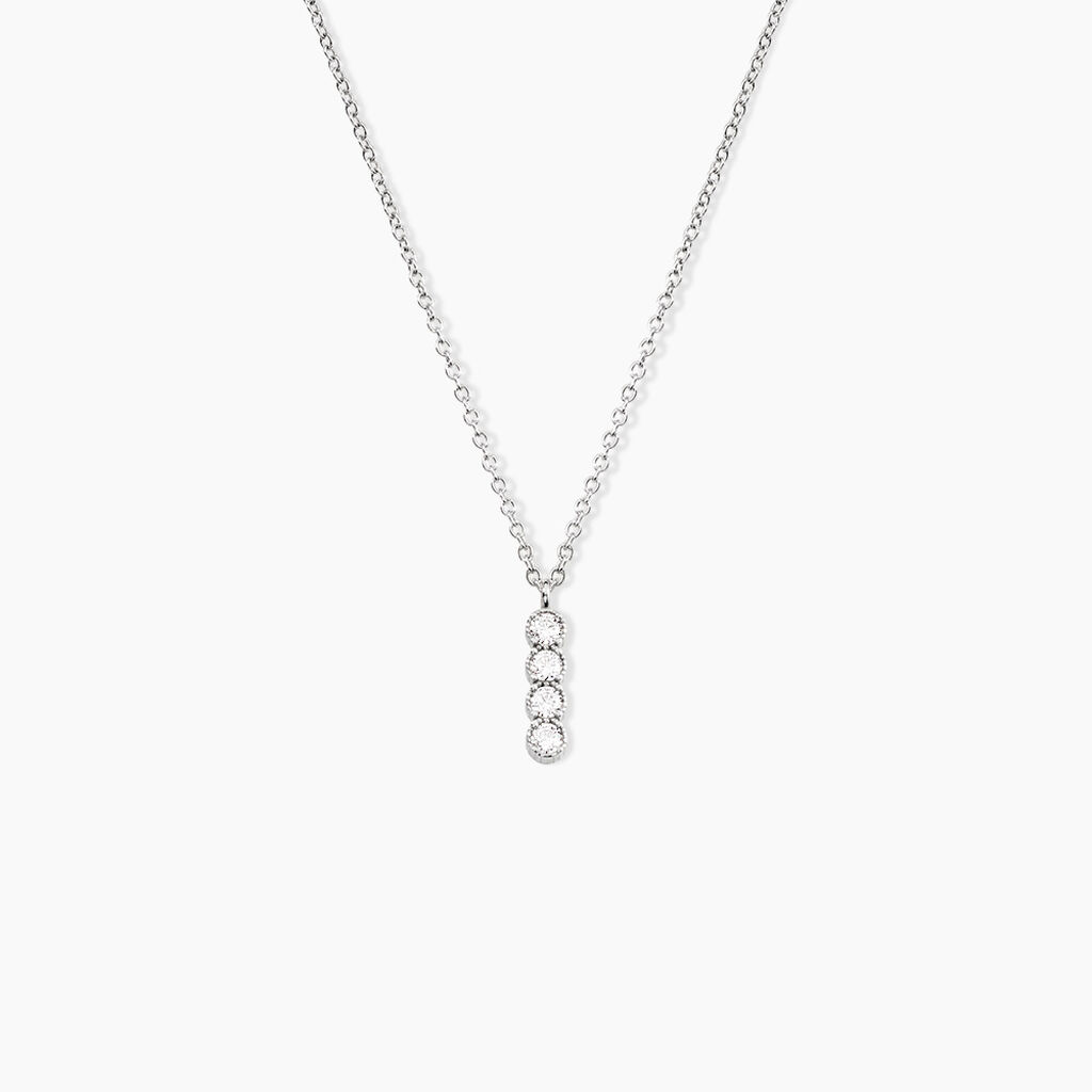 Collier Evdokia Argent Blanc Oxyde De Zirconium - Colliers fantaisie Femme | Histoire d&rsquo;Or
