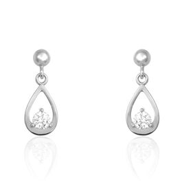 Boucles D'oreilles Puces Bethilda Argent Blanc Oxyde De Zirconium - Boucles d'oreilles fantaisie Femme | Histoire d’Or