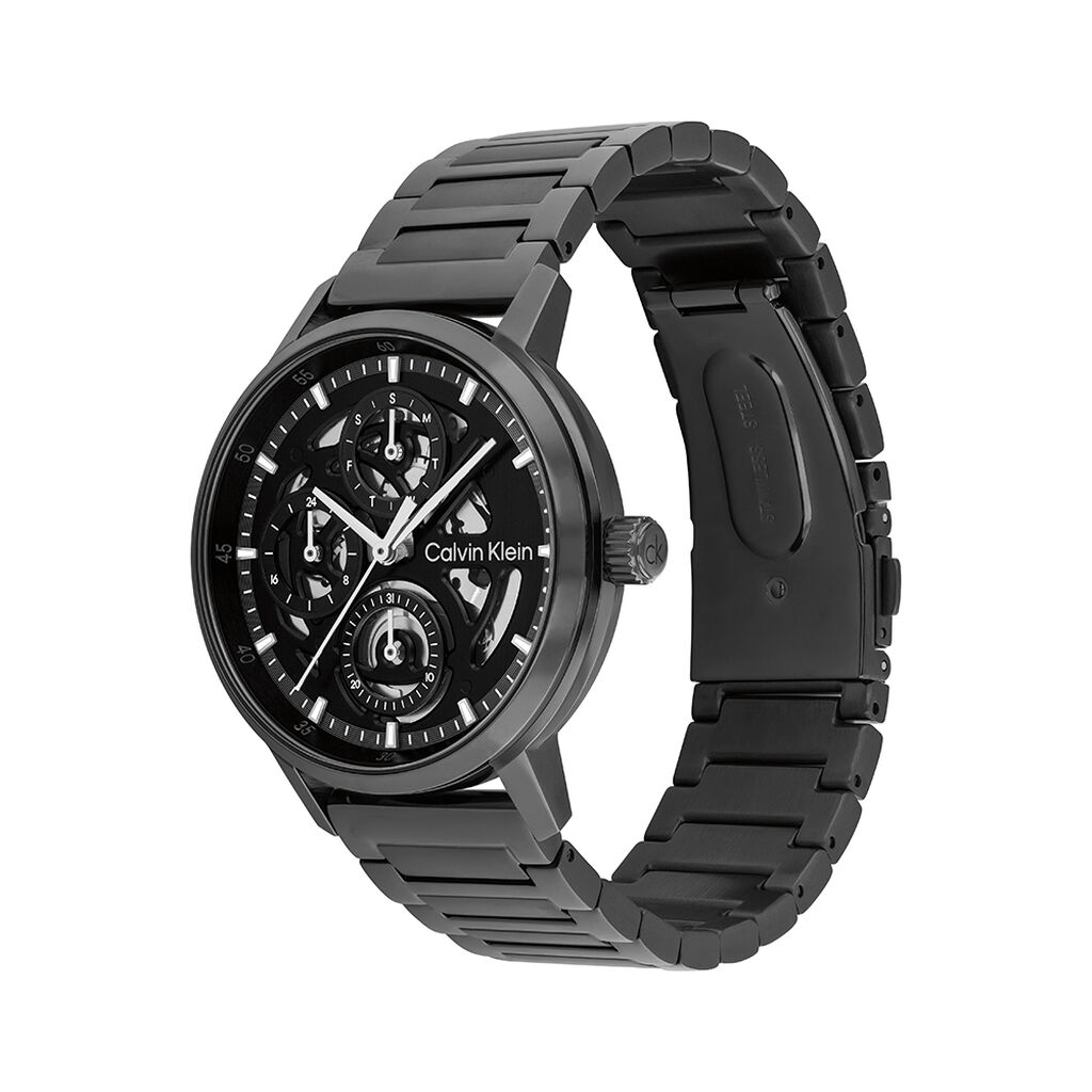 Montre Calvin Klein Gauge Multifonctions Noir - F&ecirc;te des p&egrave;res Homme | Histoire d&rsquo;Or
