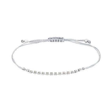 Bracelet Kelynaae Argent Blanc Oxyde De Zirconium - Bracelets cordon Femme | Histoire d&rsquo;Or