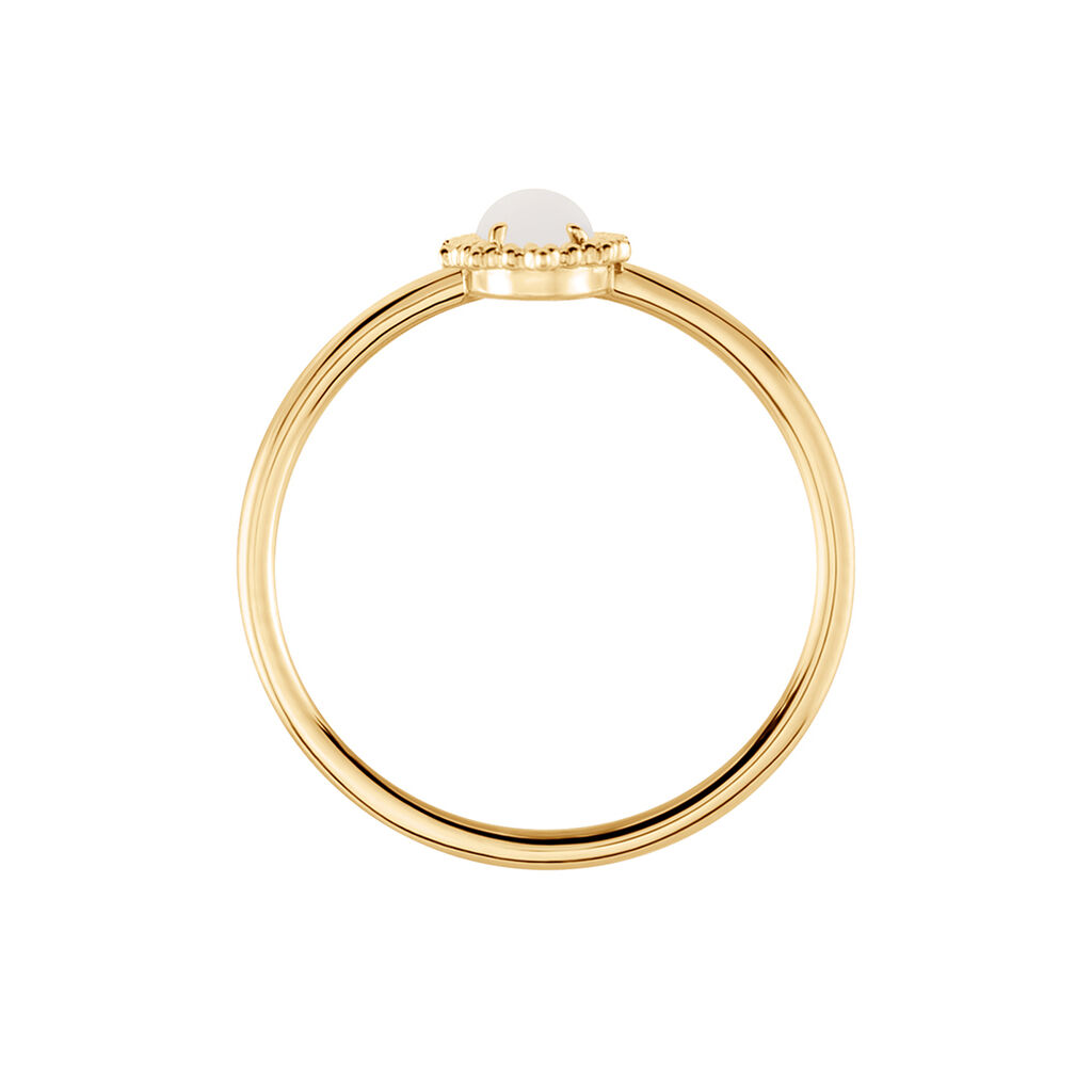 Bague Vintage Love Plaqué Or Jaune Pierre De Lune - Bagues solitaires Femme | Histoire d’Or